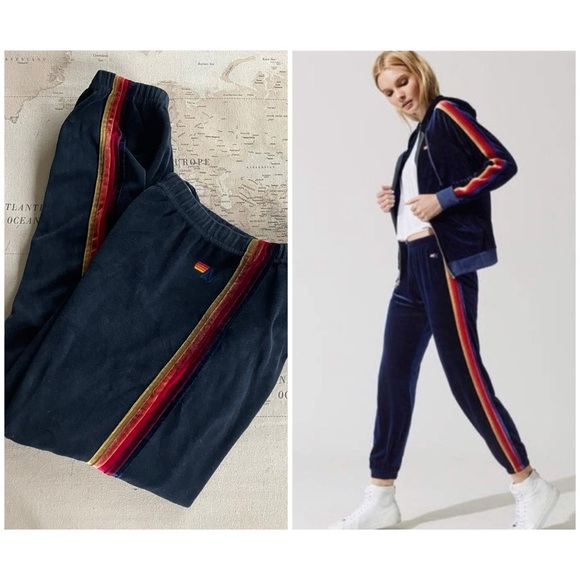 Aviator Nation Pants - Aviator Nation Classic Velvet Sweats Women’s Size Large Dark Blue